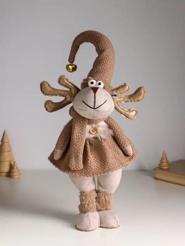 Кукла интерьерная Кукла интерьерная "Лосиха-девочка в бежевом наряде" 20х12х43 см