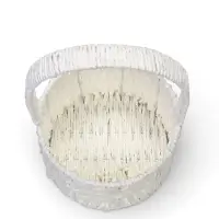 Набор корзин 3 шт пластик 20х20х11 17х17х9 14х14х7 см ручка h=10см белый круг