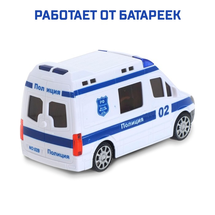 Машина «Полиция», русская озвучка, световые и звуковые эффекты, работает от батареек Машина «Полиция», русская озвучка, световые и звуковые эффекты, работает от батареек