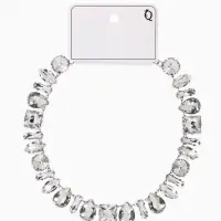 Колье &laquo;Драгоценность&raquo;, геометрия, белое в серебре, 32 см