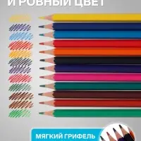 Карандаши цветные 12 цветов Hatber Mate пластиковые, с европодвесом