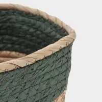 Корзина для хранения LaDom &laquo;Лео&raquo;, плетёная, ручной работы, солома, 25&times;18&times;12 см, зелёная