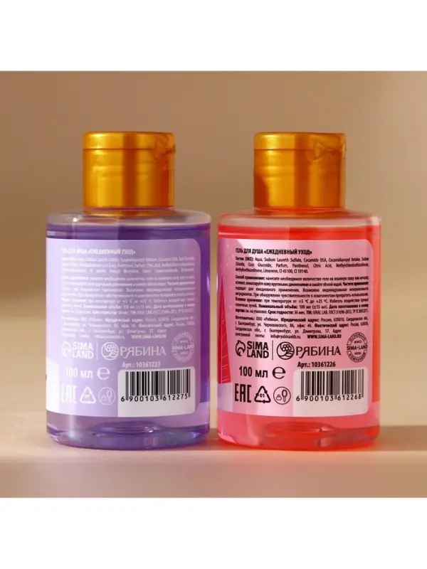 Новогодний подарочный набор косметики &laquo;Мечтай&raquo;: гель для душа 2&times;100 мл и мочалка для тела, URAL LAB