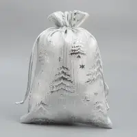 Мешочек подарочный парча &laquo;Новогодний лес&raquo;, 16&times;24 см