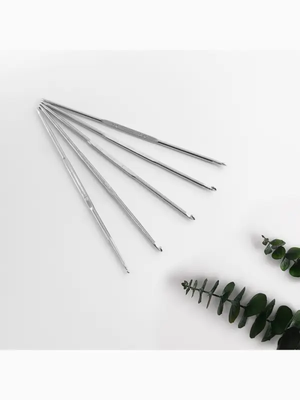 Набор крючков для вязания, d=1-3 мм, 13 см, 5 шт.