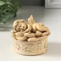 Шкатулка для украшений &laquo;Ангел в цветке&raquo;, 7&times;7 см, слоновая кость