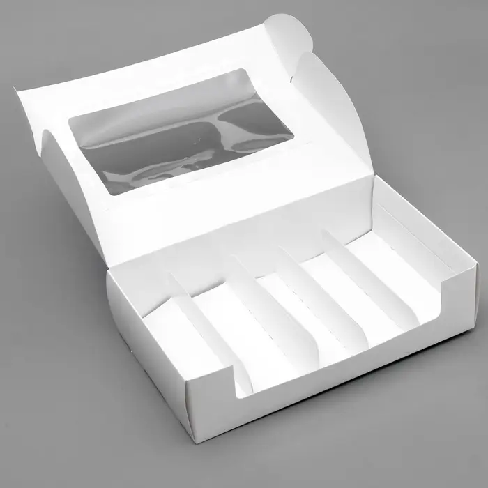 Коробка складная, под 5 эклеров, белая, 25&times;15&times;6.6 см