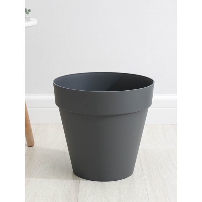 Кашпо для цветов со вставкой Tarragon, 14 л, d=31 см, h=28,8 см, цвет серый Кашпо для цветов со вставкой Tarragon, 14 л, d=31 см, h=28,8 см, цвет серый