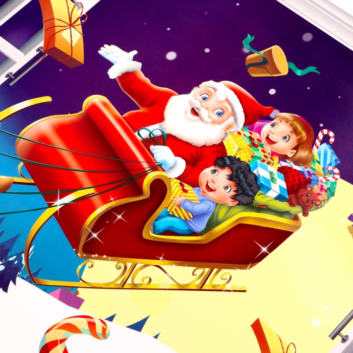 Наклейка 3Д интерьерная Новый год 70*50см Наклейка 3Д интерьерная Новый год 70*50см