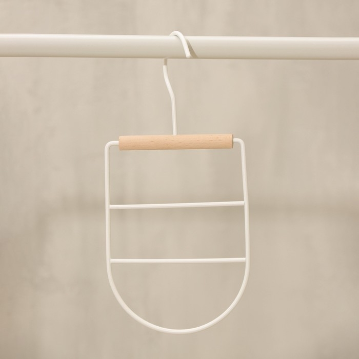 Вешалка для ремней и шарфов LaDо́m Laconique, 11,5×23×1,1 см, многоуровневая, цвет белый Вешалка для ремней и шарфов LaDо́m Laconique, 11,5×23×1,1 см, многоуровневая, цвет белый