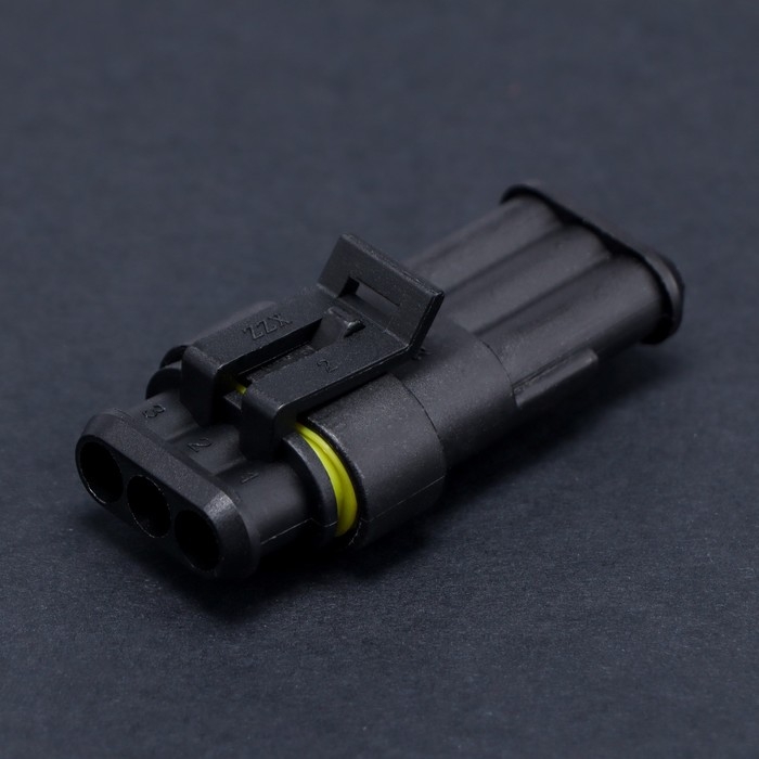 Разъем автомобильный, герметичный штекер-гнездо DJ7031-1.5-11/21 3 контакта, набор 2 шт Разъем автомобильный, герметичный штекер-гнездо DJ7031-1.5-11/21 3 контакта, набор 2 шт