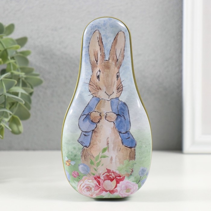 Шкатулка металл Шкатулка металл "Заяц стесняшка" 14,5х7х5 см