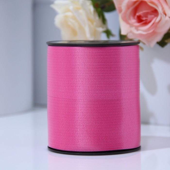 Лента для декора и подарков 0,5 см х 500 м, розовый Лента для декора и подарков 0,5 см х 500 м, розовый