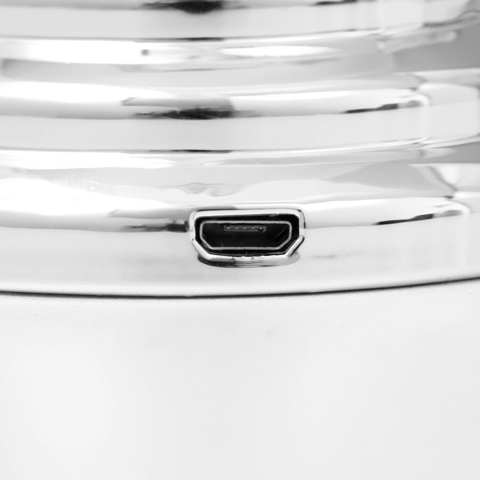 Лава-лампа Лава-лампа "Морозная свеча" LED от батареек 3хАА USB серебро 7х7х28см