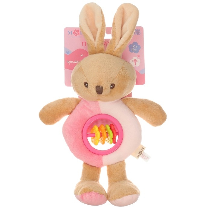Игрушка-погремушка мягкая «Зайка», Mum&Baby Игрушка-погремушка мягкая «Зайка», Mum&Baby