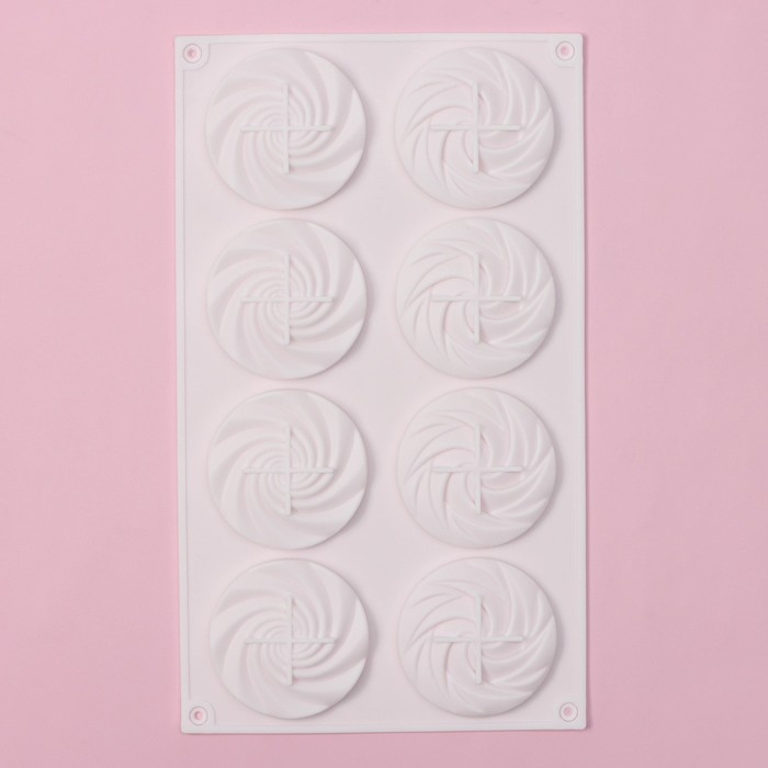 Форма для выпечки Доляна «Сладости.Завиток», силикон, 8 ячеек, 29,5×17×1,5 см, цвет белый Форма для выпечки Доляна «Сладости.Завиток», силикон, 8 ячеек, 29,5×17×1,5 см, цвет белый