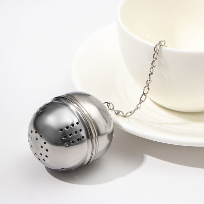 Ситечко для чая Доляна «Овальчик», 4×3,5 см, цвет серебристый Ситечко для чая Доляна «Овальчик», 4×3,5 см, цвет серебристый