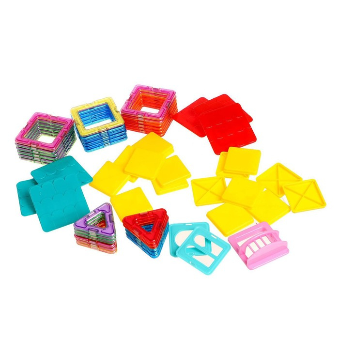 Конструктор магнитный «Цветные магниты», 55 деталей Конструктор магнитный «Цветные магниты», 55 деталей