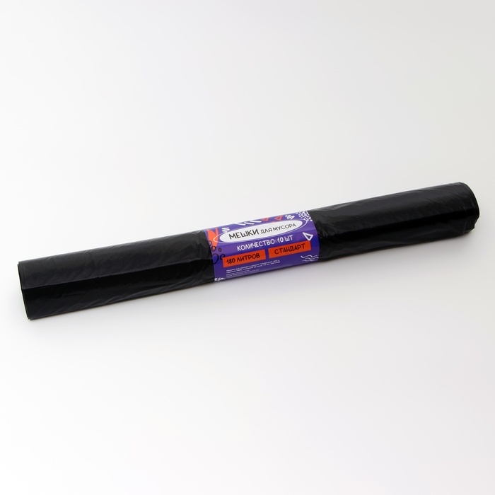 Мешки для мусора в рулоне  Мешки для мусора в рулоне "UPAK LAND" 180 л, черные, ПВД, толщина 35 мкм, 88 х 106 см. 10 шт.