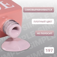 Гель лак для ногтей «SIMPLE», 3-х фазный, 10 мл, LED/UV, цвет (197)