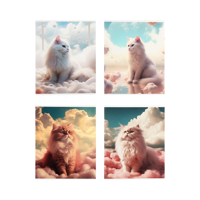 Тетрадь 96 листов в клетку Calligrata Тетрадь 96 листов в клетку Calligrata "Кошка в облаках", обложка мелованный картон, глянцевая ламинация, блок офсет МИКС