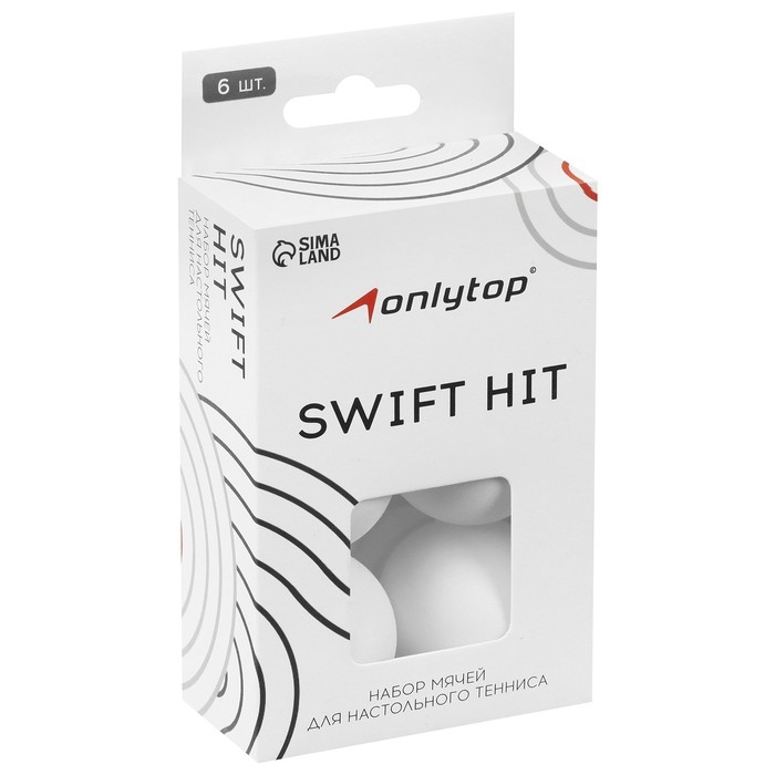 Мяч для настольного тенниса, набор 6 шт., PP, цвет белый Мяч для настольного тенниса, набор 6 шт., PP, цвет белый