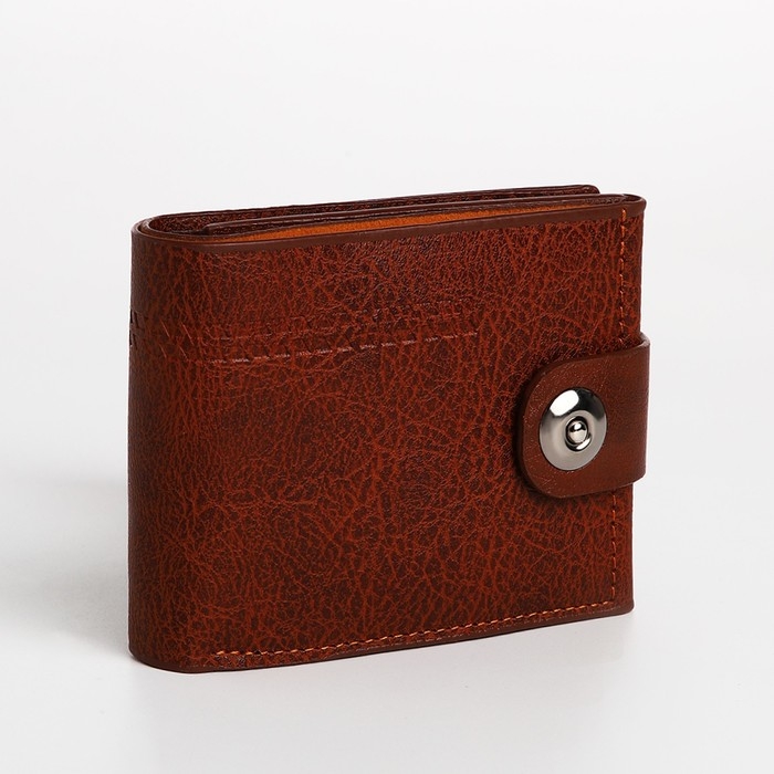 Портмоне мужское на магните, отдел для купюр, для карт, для монет, цвет коричневый Портмоне мужское на магните, отдел для купюр, для карт, для монет, цвет коричневый