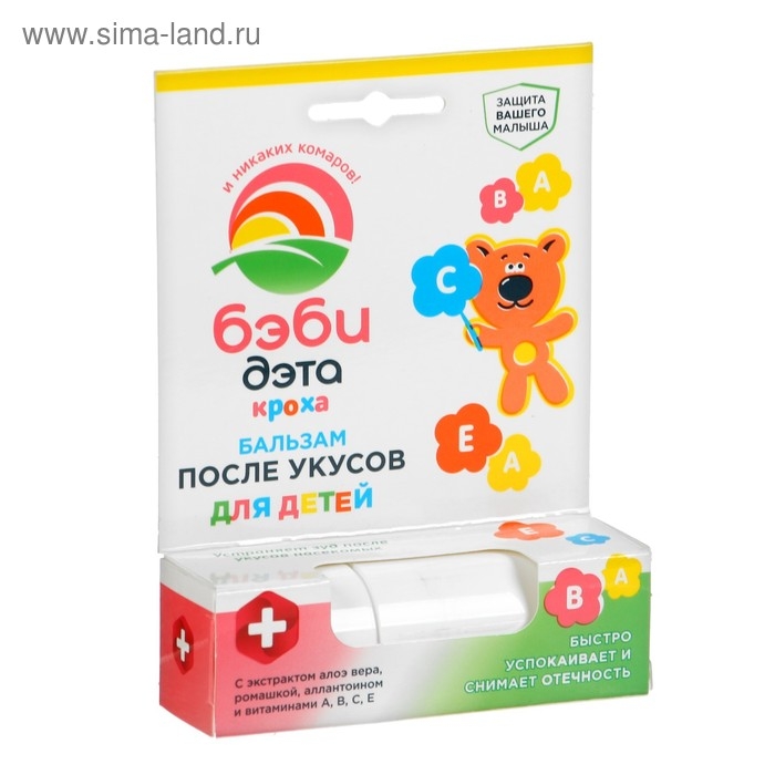 Бальзам-карандаш после укусов насекомых Бальзам-карандаш после укусов насекомых "Бэби Дэта", с экстрактом подорожника, 10 мл
