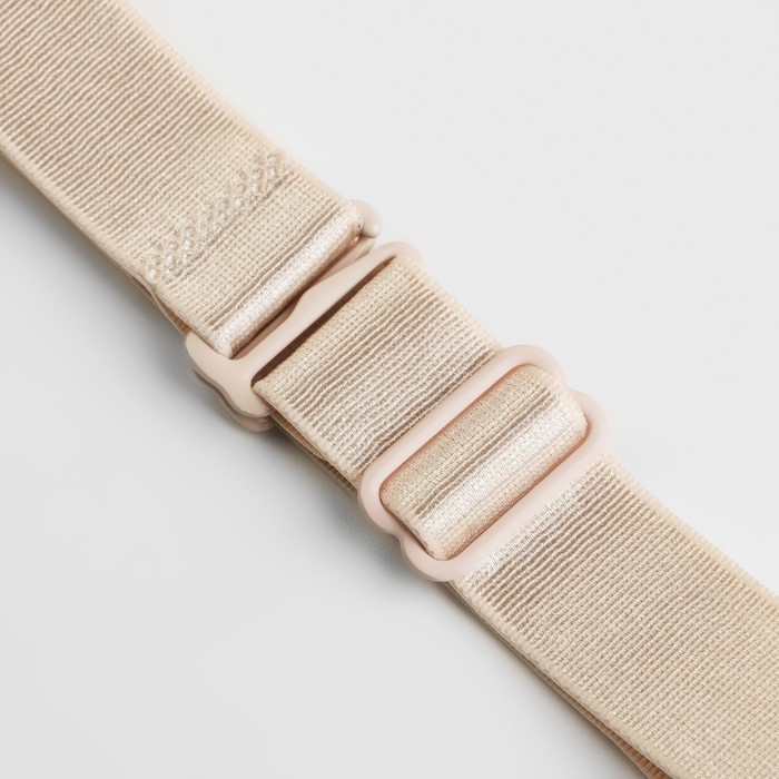 Бретели текстильные, 2 см, 34 см, пара, цвет бежевый