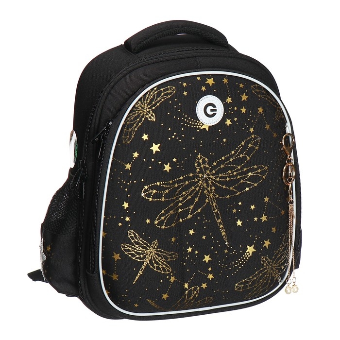 Ранец каркасный, 36 х 28 х 20 см, Grizzly, чёрный Ранец каркасный, 36 х 28 х 20 см, Grizzly, чёрный