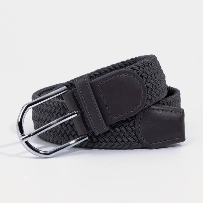 Ремень женский, ширина 3,5 см, пряжка металл, цвет серый