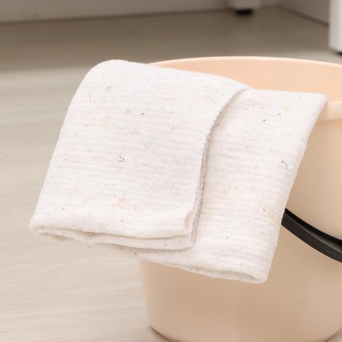 Салфетка - тряпка хозяйственная Доляна, 80×100 см, плотность 180 г/м², строчка 2,5 мм, с оверлоком, цвет белый