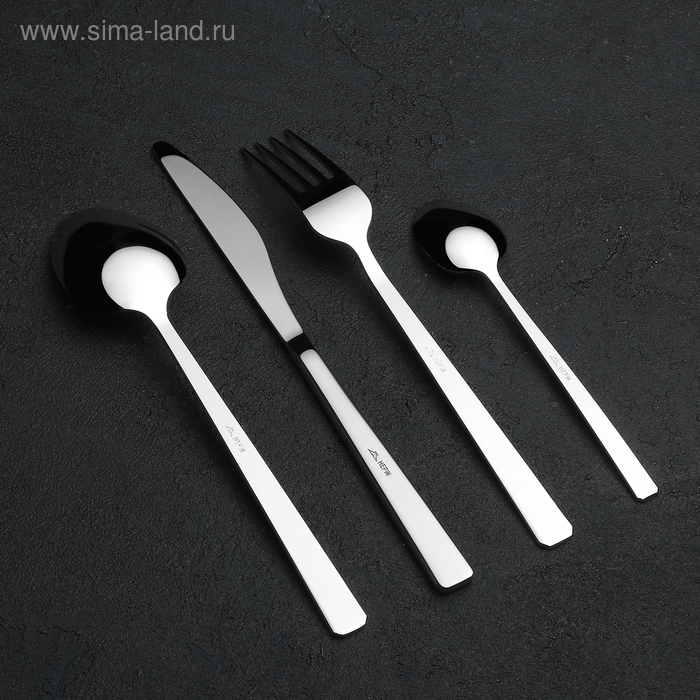 Набор столовых приборов &laquo;Аметист&raquo;, 24 предмета, толщина 2,5 мм, декоративная коробка, цвет МИКС