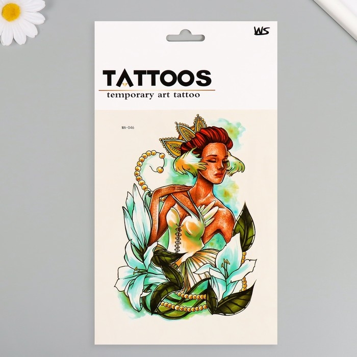 Татуировка на тело цветная Татуировка на тело цветная "Принцесса Лилий" 26,1х14,6 см