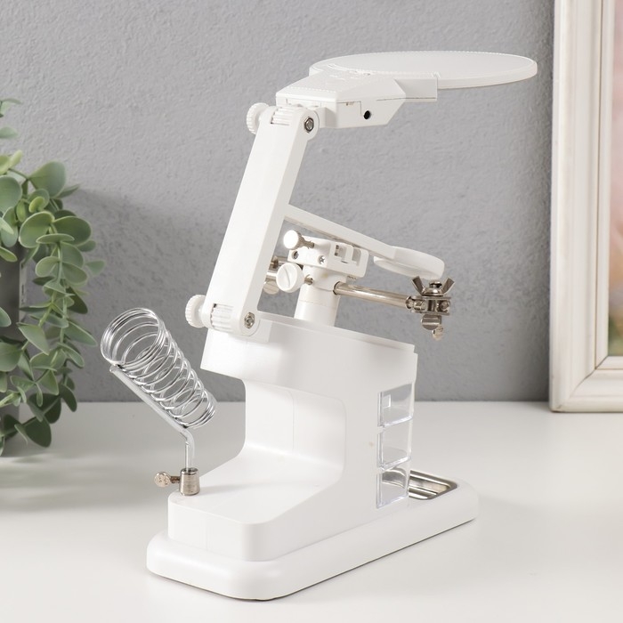 Лампа-лупа набор с увеличительным стеклом х2,5 х4,5 х25 LEDx2 от LR44 белый 18,5х11,5х23 см