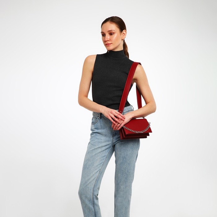 Сумка женская TEXTURA, мессенджер, маленький размер, цвет бордовый Сумка женская TEXTURA, мессенджер, маленький размер, цвет бордовый