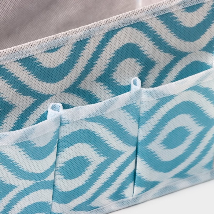 Органайзер для мелочей Доляна «Лагуна», 3 кармана, 25×12×15 см, цвет бирюзовый