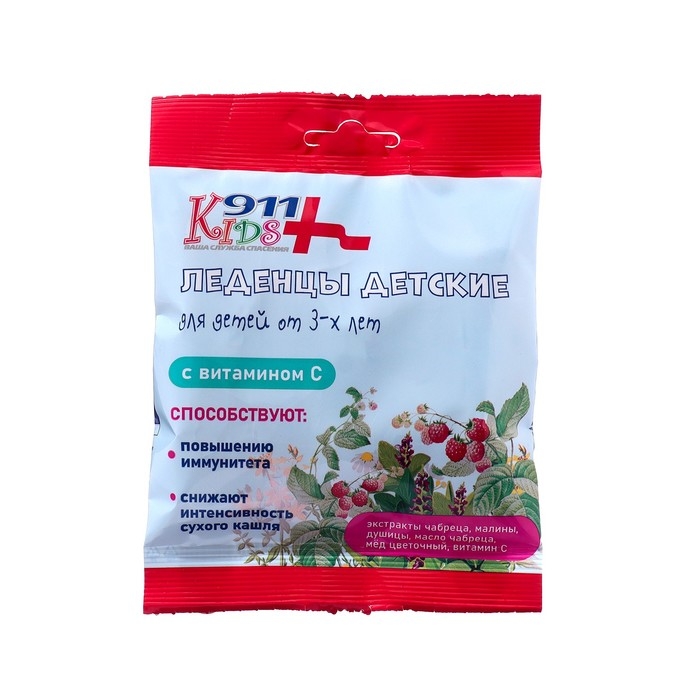 Леденцы  Леденцы "911" детские чабрец,  душица, мед, витамин С, 50 г