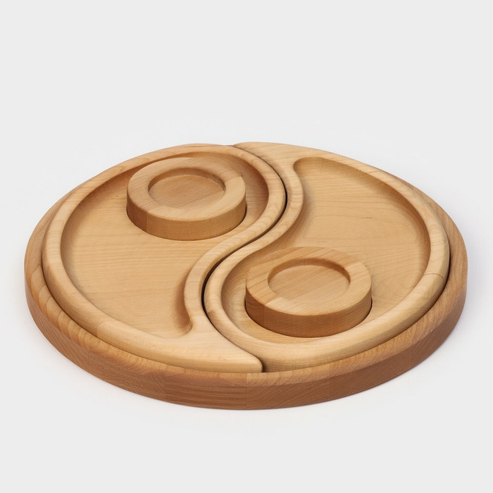 Подарочный набор деревянной посуды Adelica «Инь-янь», менажница 2 шт, поднос, подсвечник 2 шт, берёза Подарочный набор деревянной посуды Adelica «Инь-янь», менажница 2 шт, поднос, подсвечник 2 шт, берёза