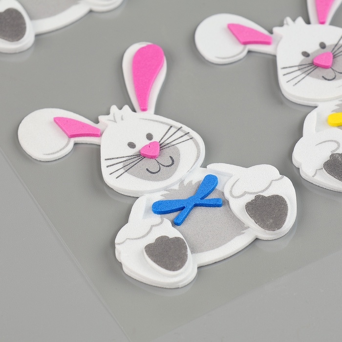 Набор наклеек из EVA  Набор наклеек из EVA "Зайки", 4 шт