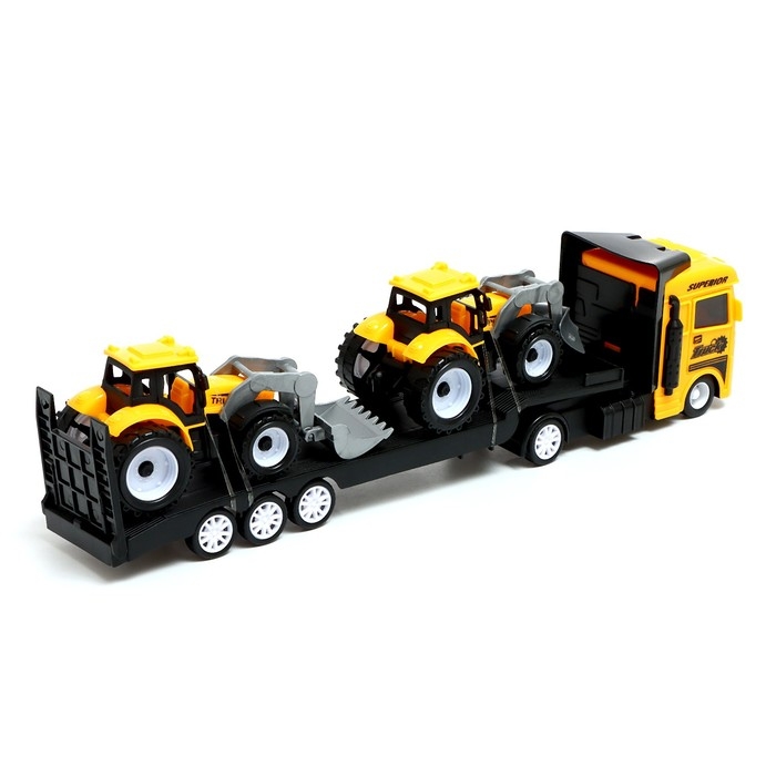 Грузовик инерционный &laquo;Автовоз&raquo;, с 2 тракторами, цвет МИКС