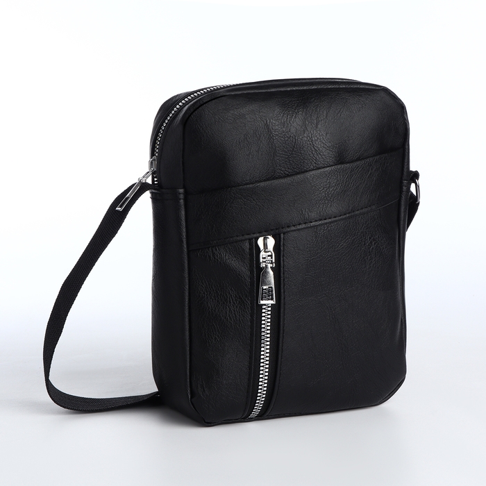 Сумка мужская на молнии, цвет чёрный Сумка мужская на молнии, цвет чёрный