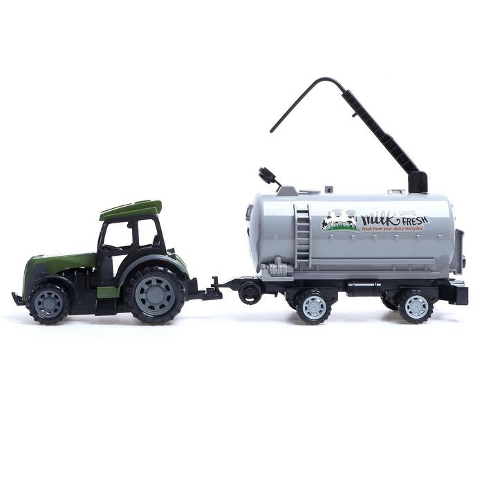 Трактор радиоуправляемый «Фермер» с цистерной, работает от батареек, цвет зелёный Трактор радиоуправляемый «Фермер» с цистерной, работает от батареек, цвет зелёный