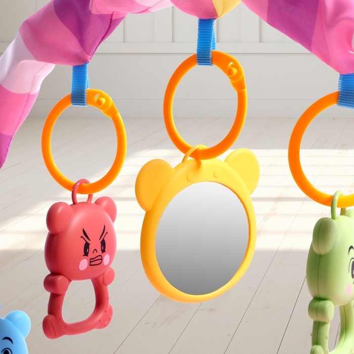 Музыкальный развивающий коврик «Весёлые зверята», цвет розовый Музыкальный развивающий коврик «Весёлые зверята», цвет розовый