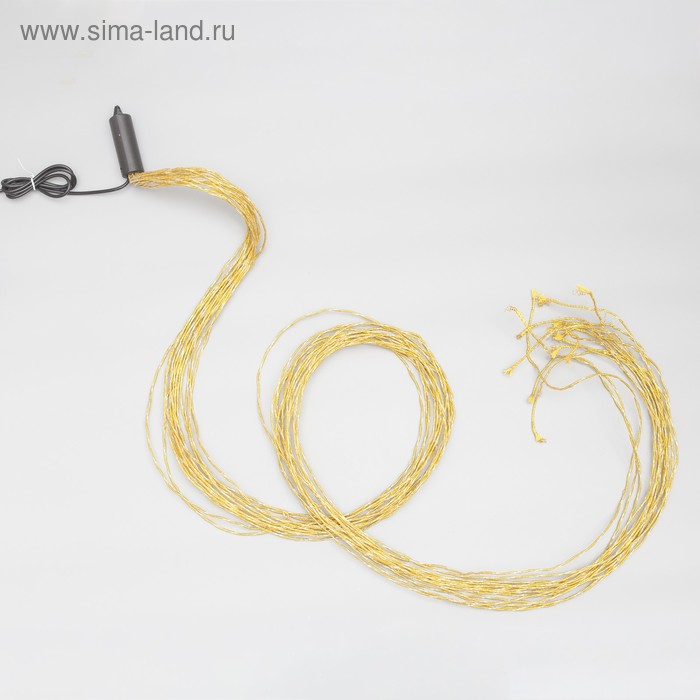 Гирлянда «Конский хвост» 15 нитей по 2 м, IP20, золотистая нить, 300 LED, свечение мульти, 220 В Гирлянда «Конский хвост» 15 нитей по 2 м, IP20, золотистая нить, 300 LED, свечение мульти, 220 В