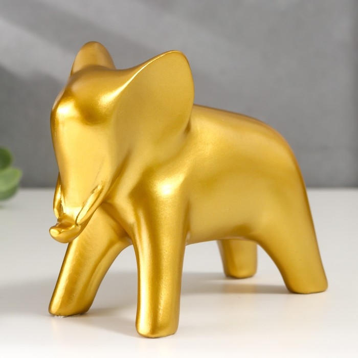Сувенир полистоун Сувенир полистоун "Золотой слон" 10,5х6х13,5 см