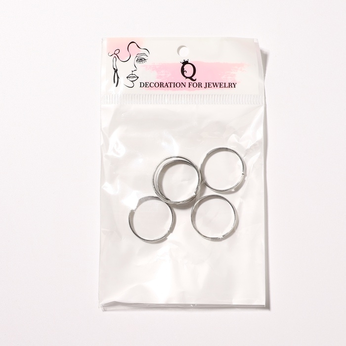 Основа для кольца регулируемая, безразмерная (набор 5 шт.), цвет серебро Основа для кольца регулируемая, безразмерная (набор 5 шт.), цвет серебро