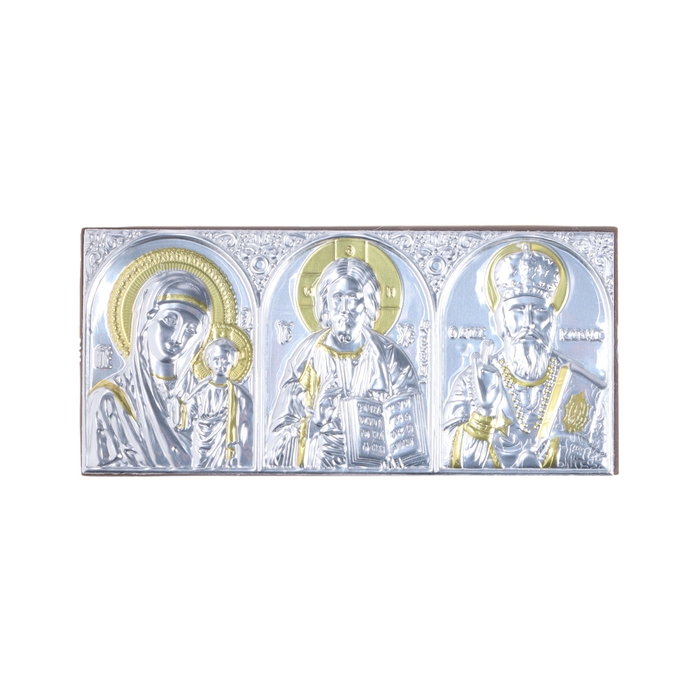 Икона в машину, триптих греческий, металл, 10 х 4,5 см Икона в машину, триптих греческий, металл, 10 х 4,5 см