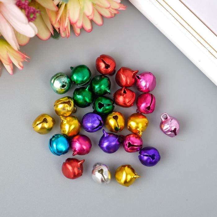 Набор декора для творчества металл Набор декора для творчества металл "Колокольчики цветные" (набор 25 шт), d-1 см, 12х10 см