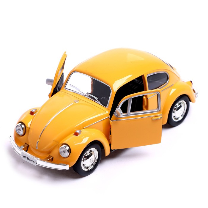 Машина металлическая VOLKSWAGEN BEETLE 1967, 1:32, открываются двери, инерция, цвет жёлтый Машина металлическая VOLKSWAGEN BEETLE 1967, 1:32, открываются двери, инерция, цвет жёлтый